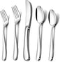 Herogo Heavy Duty Stainless Steel Silverware Set, 30-Piece Heavy Weight Modern Flatware Cutlery Set for 6, Fancy Tableware Eating Utensils for Home Wedding, Dishwasher Safe, Mirror Finished