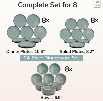 24 Piece Stoneware Dinnerware Set - Image 6
