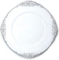 allgala 13-Inch 6-Pack Heavy Quality Round Charger Plates-Floral White Silver Trim-HD80342