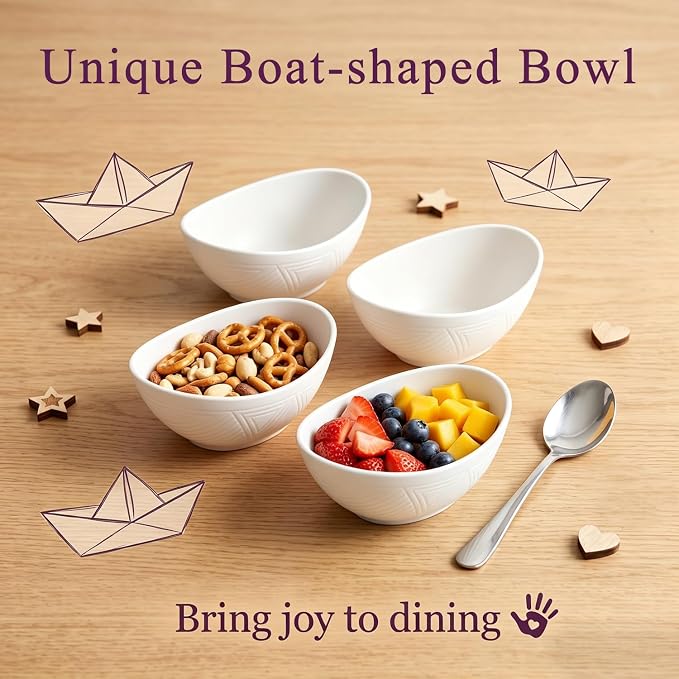 Wheat Straw Bowls Set of 6, Unbreakable Small Plastic Bowls 10oz, Small Serving - Image 4