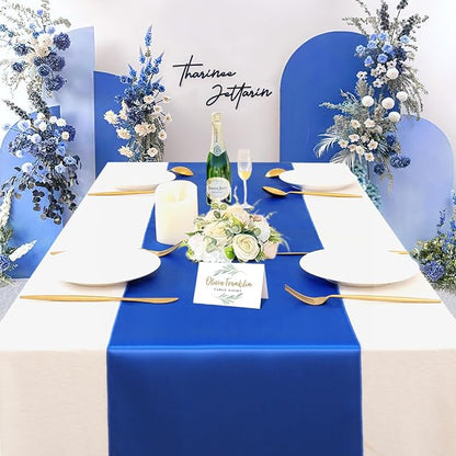 Navy Table Runners 20 Pack 12x108 inch Silk Satin Smooth Fabric | Satin Table - Image 5