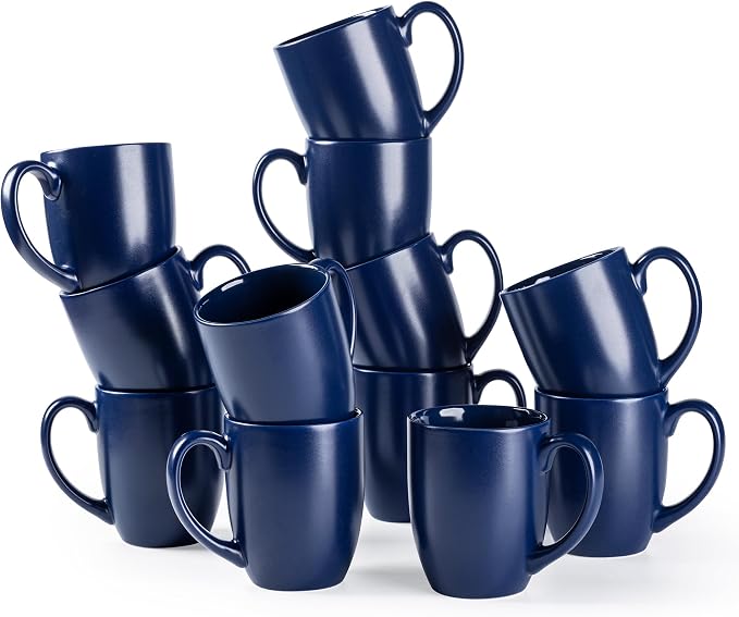 AmorArc 12 OZ Coffee Mugs, Matte Blue Coffee Cups by AmorArc