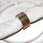 Wooden Napkin Rings Set of 8 for Dinning Table Decor - Acacia Wood Resin Napkin Holder Blue Napkin Ring for Home and Kitchen Décor (Green Round Shape)