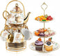 21 Pcs Porcelain Tea Set for Women Tea Party by Maxcheck
