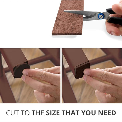 X-Protector Felt Furniture Pads - 20 PCS 6 x 1/2" - Premium Felt Strips with Adhesive Backing - Rectangular Furniture Pads for Hardwood Floors - Cut Furniture Felt Pads to Size You Need! (Brown)