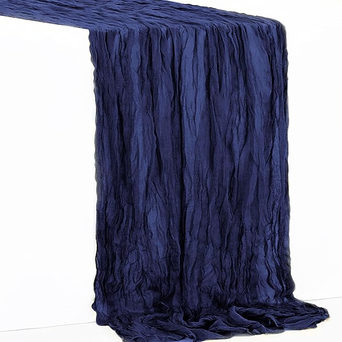 1 Pack Navy Blue Cheesecloth Table Runner 35x120 Inch 10Ft Rustic Gauze Cheese - Image 7