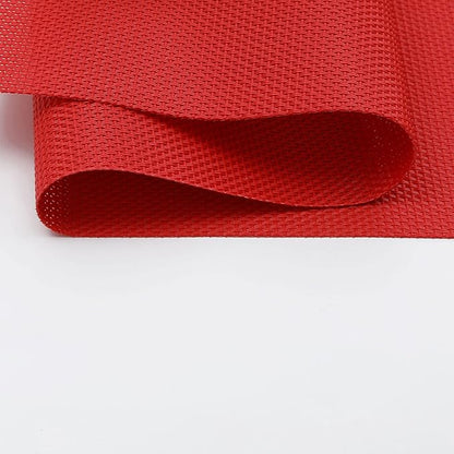 SHACOS Placemats Set of 6 Woven Vinyl Christmas Place Mats for Dining Table Wipe Clean Stain Resistant Table Mats Indoor Outdoor (6, Red)