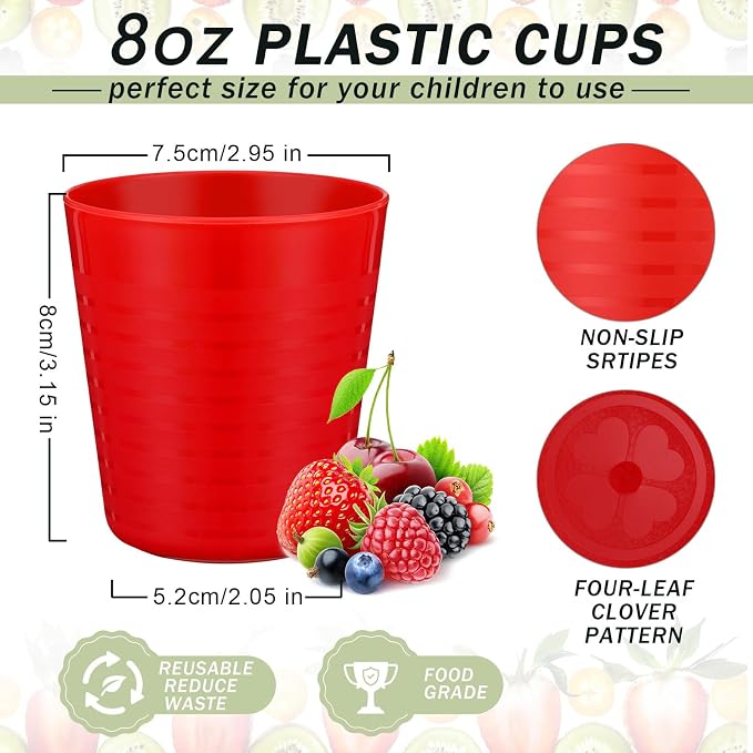Eccliy 36 Pcs Kids Cups Bulk, 8 oz Plastic Toddler Drinking Cups Unbreakable - Image 3
