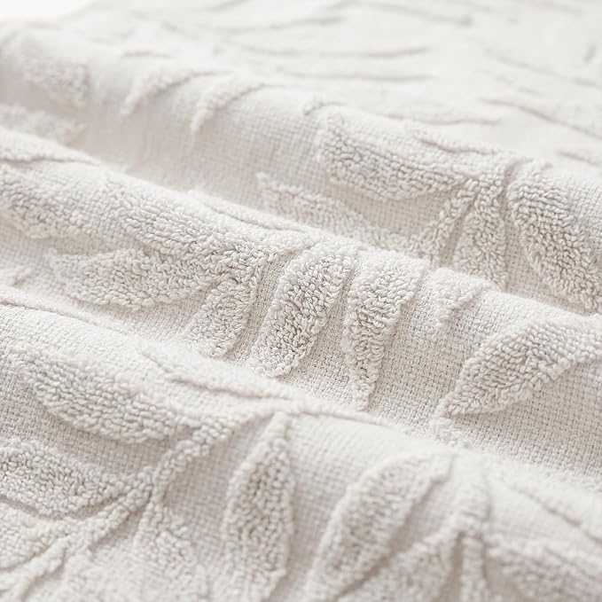 Artoid Mode White Soft 3D Jacquard Leaves 100%Cotton Spring Table Runner - Image 7