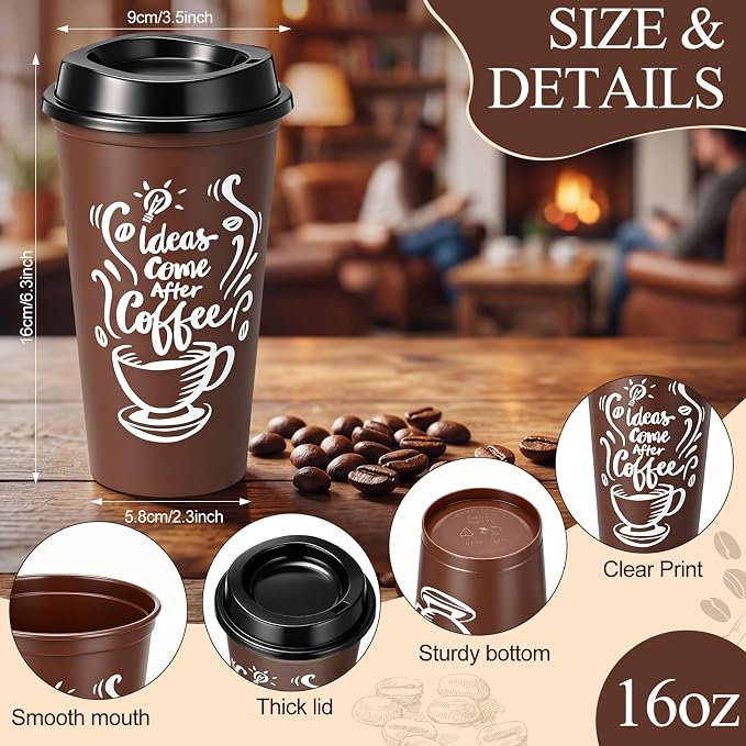 Honeydak 45 Pack 16 oz Reusable Coffee Cups - Image 2
