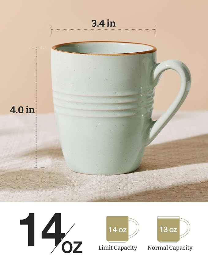 famiware Jupiter Coffee Mugs Set of 4, 14 OZ Coffee Mug, Microwave and - Image 4