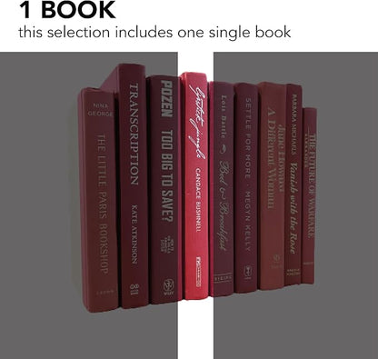 Real Books by Color® (1 Single, Red) Decorative Bookshelf Home Decor Shelf Styling Photo Prop