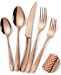 Hammered Rose gold 30 Pieces Set Silverware Set by Lemeya