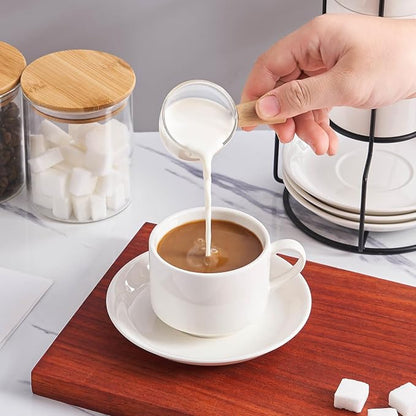 YOLIFE 8oz Porcelain Stackable Cappuccino Cups - Image 6