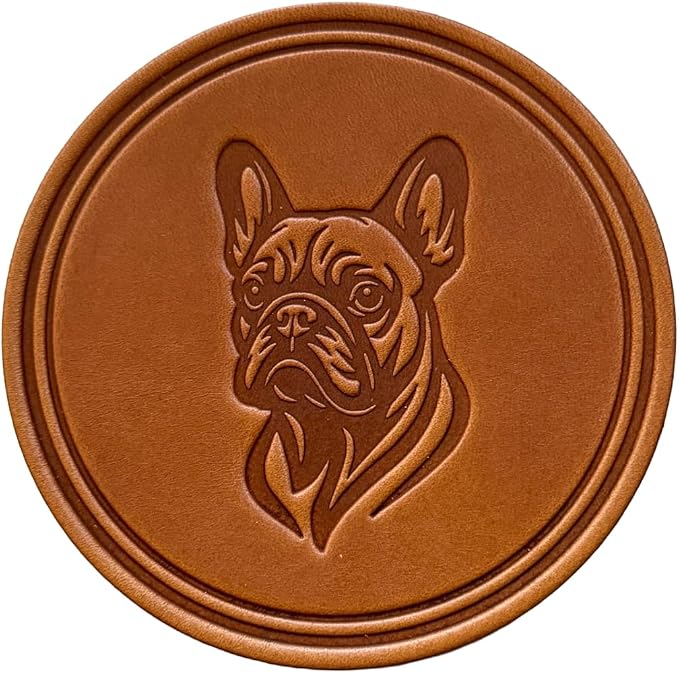 Dog Breed Leather Coasters – Premium Full Grain Table Protectors by Handmade