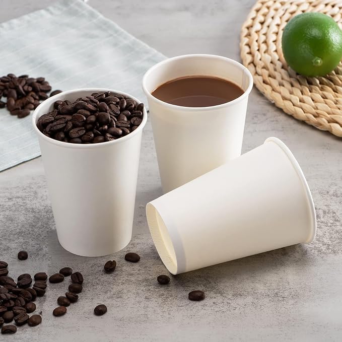RACETOP Paper Coffee Cups 12 oz 300 pack, Paper Cups Disposable, Hot Coffee Cups - Image 4
