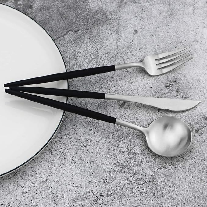 20-Piece 18/10 Stainless Steel Flatware Silverware, Luxury Dinnerware Set - Image 2