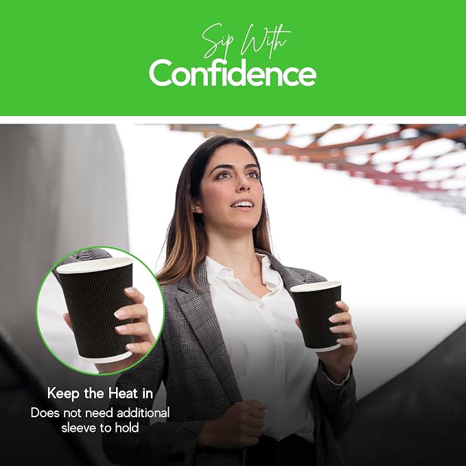 500-CT Disposable Black 12-OZ Hot Beverage Cups - Image 9