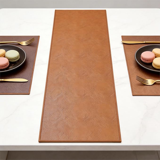 Double-Sided Faux Leather Table Runner, Waterproof Heat Resistant Non-Slip - Image 6