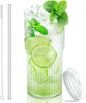 Luiaiog Glass Cups with Lids and Glass Straws, High Borosilicate 20OZ Tumblers by Luiaiog