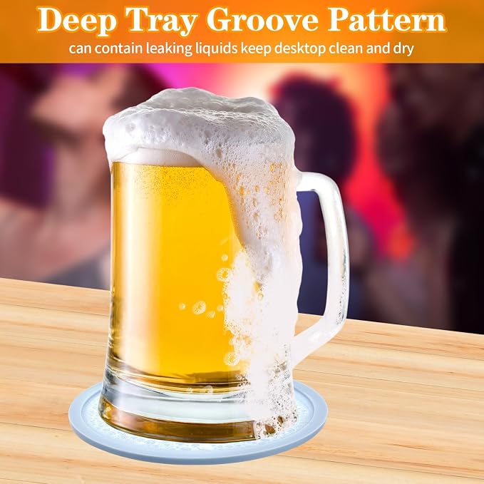 4pcs Silicone Coaster, Round Silicone Coasters - Image 4