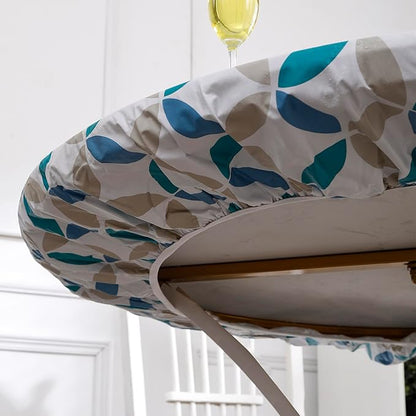 Walrus Round Vinyl Fitted Tablecloth with Flannel Backing Elastic Edge Design Table Cover Waterproof Oil-Proof PVC Table Cloth Stain-Resistant Best for 37"-44" Round
