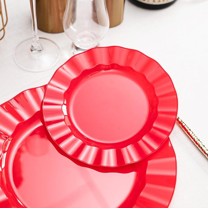 72 Pack Red Plastic Plates, Thanksgiving - Image 5