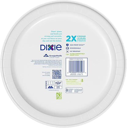 Dixie Large Paper Plates, 10 Inch, 2X Stronger*, Microwave-Safe, Soak-Proof - Image 8