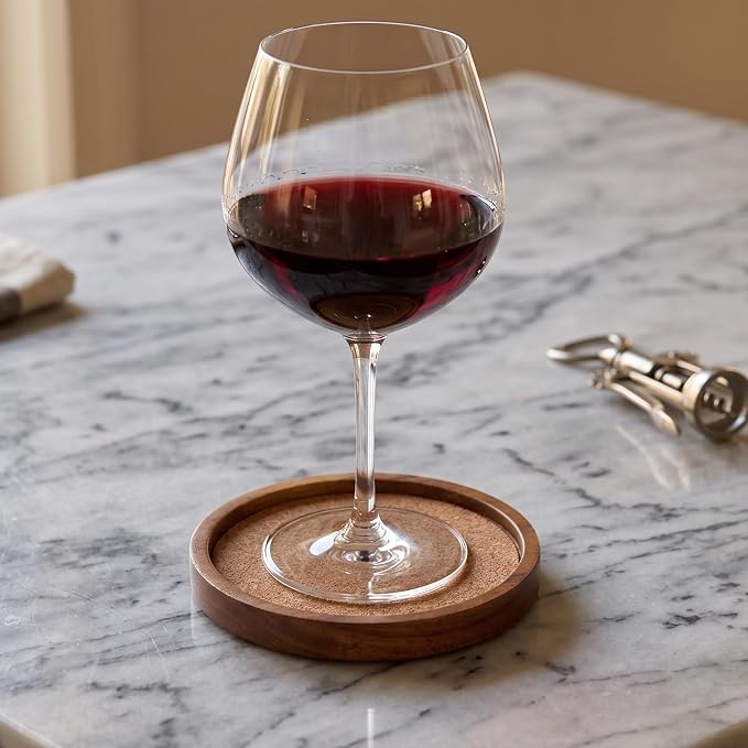 Wooden Drink Coasters Set of 8, Stackable Cup Coaster - Image 6