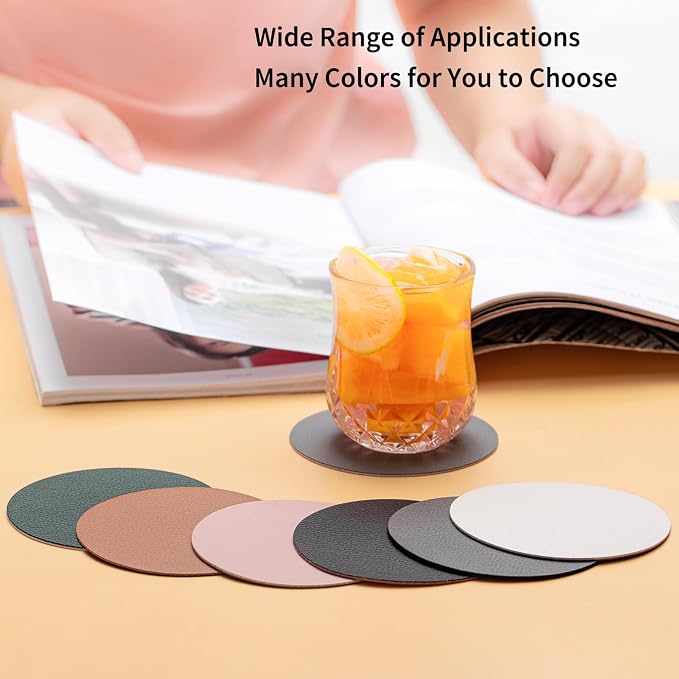 Faux Leather Drink Coasters - Image 5