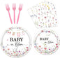 Rakuto Baby in Bloom Baby Shower Decorations Tableware Supplies, Wildflower by Rakuto