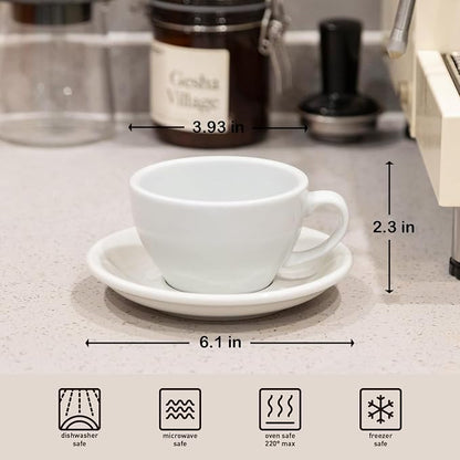 Loveramics Cappuccino Cup with Saucer, 8 oz Ceramic Coffee cup with Round Bottom - Image 3
