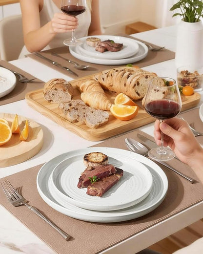 Stoneware Dinnerware Sets for 6, Plates and Bowls, Chip & Scratch Resistant - Image 6