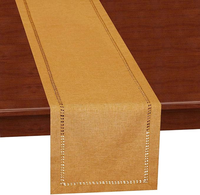 Grelucgo Handcrafted Solid Color Dining Table Runner, Dresser Scarf, - Image 4