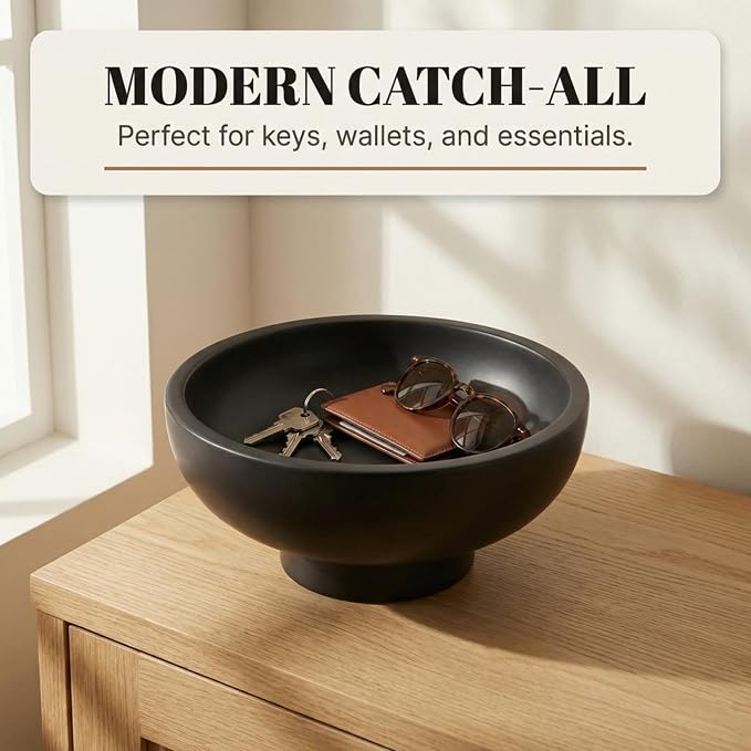 OAKOA Black Decorative Bowl for Home Decor - Image 7