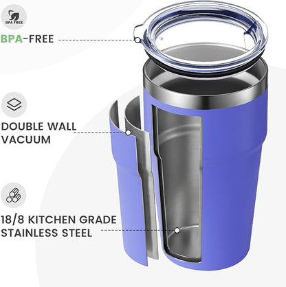 MEWAY 16oz Tumbler Double Wall Vacuum Insulated Travel Mug Bulk, Stainless - Image 3