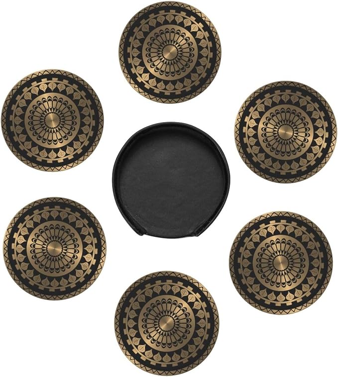Drink Coasters with Holder Stand Set of 6 - Image 5