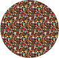 Round Edge Closing Tablecloth, Mushrooms Elastic Edged Tablecloth, Attractive Various Cartoon Leaves and Mushrooms Graphic, Fit Round Tables 28inch Diameter, for Indoor Outdoor Fits, Brown