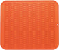 Silicone Dish Drying Mat for Multiple Usage,Easy clean,Eco-friendly,Heat-resistant Silicone Mat for Kitchen Counter or Sink,Refrigerator or Drawer Liner Orange XL 18 inches x 16 inches