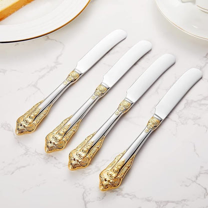 Gorgeous 4-Piece 6.9-Inch 18/10 Stainless Steel Butter Spreader Set | Gold - Image 4