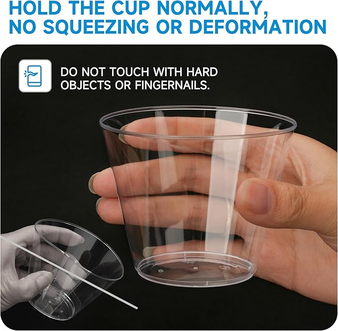 RACETOP 9 oz Clear Plastic Cups 100 packs, Disposable Plastic Party Cups - Image 5