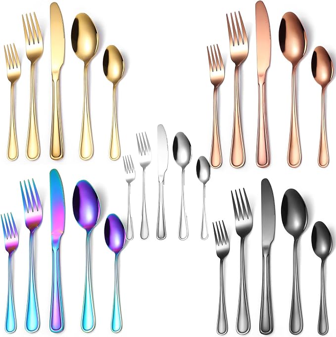 20 Pieces Stainless Steel Silverware Set by A%C2%B7HOUSEWARE