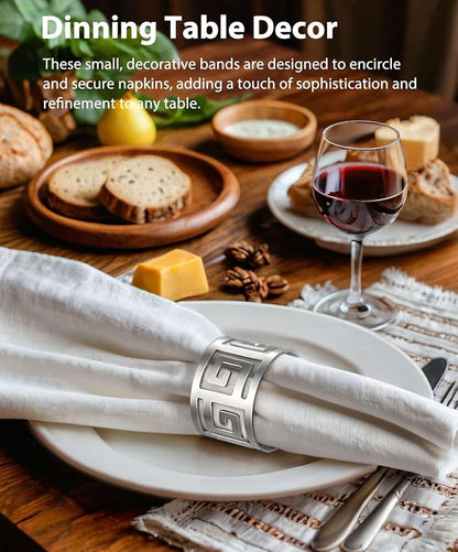 Hollow Out Design Napkin Rings Holder, Exceptional Craftsmanship, - Image 3