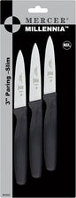 Mercer Culinary M23903 Millennia Black Handle, 3-Inch Slim Paring Knives by MercerCulinary
