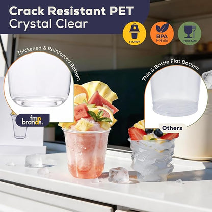Fit Meal Prep 100 Pack 12 oz Round Bottom Clear Plastic Cups - Image 4