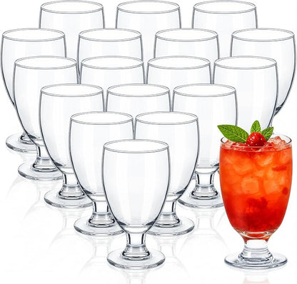 Patelai Set of 18 Water Goblet, 10.5 oz Clear Drinking Glasses Bulk Dishwasher by Patelai