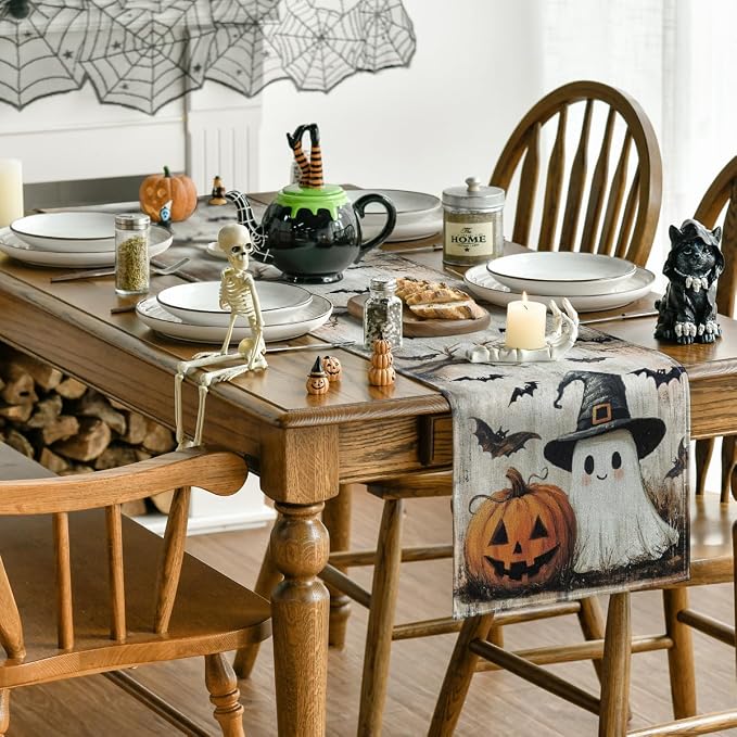 Artoid Mode 210 GSM Halloween Table Runner 13x108 Inch Home Party Decor | - Image 4