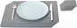 Nikalaz Set of 4 Placemats and 4 Coasters Made of Recycled Leather (18''x13'', Dirty Grey)