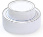 100 PCS Silver Plastic Plates, Silver Plastic Disposable Plates Include 50 Dinner Plate and 50 Dessert Plate Perfect for Holiday, Birthday, Wedding & Party