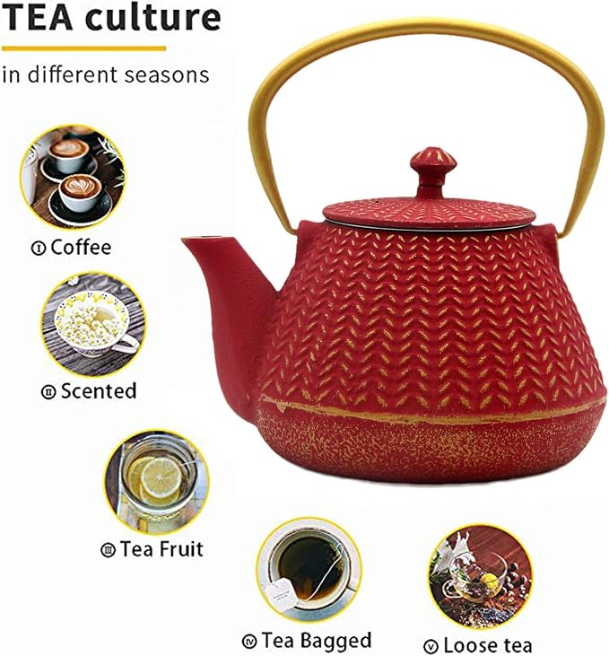 Small Cast Iron Tea Kettle for Stovetop Safe, Durable Teapot - Image 5